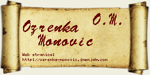 Ozrenka Monović vizit kartica